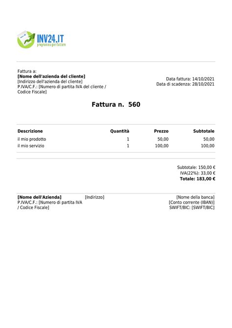 Fattura online .